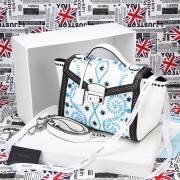 2014 Latest Prada Embroidered Saffiano Flap Bag 50321 in White LSS VS06967