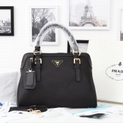 2014 Newest style Prada Hobo Boston tote bags 0912 in Black Original Clafskin Leather LSS VS05514