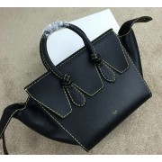 2015 Celine Tie Nano Top Handle Bag Original Leather 98313 Black VS03785