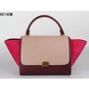 AAA Celine Trapeze Bag Suede Leather C3342 Light Pink&Burgundy&Rose VS03326