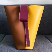 AAA Celine Twisted Cabas in Brown and Yellow Smooth Calfskin 030403 VS02007