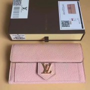 AAA Copy Louis Vuitton Soft Calf Leather Lockme Wallet Pink M60862 VS01711