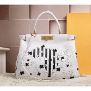 AAA Fendi Icoic Peekaboo Bag in Calfskin Leather 8BN1169 White VS06245