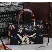 AAA Gucci Bamboo Tote Bags Original Calf Leather 323660 Black VS00708