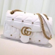 AAA Gucci GG Marmont Matelasse Shoulder Bag White 443496 VS02461