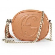 AAA Gucci Soho Original Leather mini Chain Bag 353965 Wheat VS03665