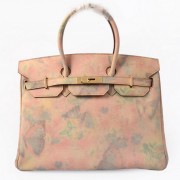 AAA Hermes Birkin 35CM Tote Bag Beige Suede Leather Gold VS09467