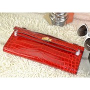 AAA Hermes Kelly Clutch Bag Croco Leather K31 Red VS03626