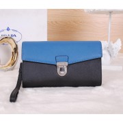 AAA Imitation Prada Saffiano Leather Document Holder VR0075 Black&Blue VS03867