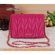 AAA miu miu Matelasse Leather Flap Shoulder Bag BL083 Rosy VS03299