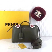 AAA Replica Fendi By The Way Samll Bag Green Soft Calfskin With Flower Tail FD0728 VS02315