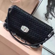 AAA Replica Miu Miu Crystal Nappa Leather Shoulder Bag Black 5BD169 VS09132