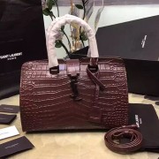AAA Saint Laurent Small Monogram Cabas Bag in Burgundy Croco Leather 394462 VS01206