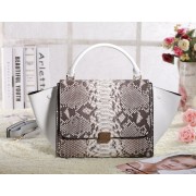 AAAAA Imitation Celine Trapeze tote Bag 3342 in White Snakeskin with Original Leather VS03378