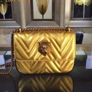 AAAAA Replica Gucci Broadway Chain Shoulder Bag Metallic Gold 432581 VS02740