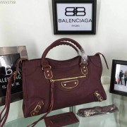 Balenciaga Goatskin Classic Metallic Edge City Bag B30589 Coffee VS08459