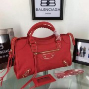 Balenciaga Goatskin Classic Metallic Edge City Bag B30589 Red VS07931
