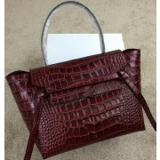 Best Celine Belt Bag Original Croco Leather CL98312M Burgundy VS03414