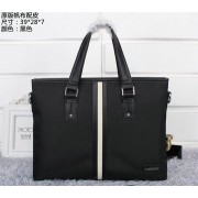 Best Prada Fabric & Leather Briefcase P08971 Black VS02968
