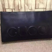 Best Quality Gucci XL Leather Clutch 409382 Black VS07846