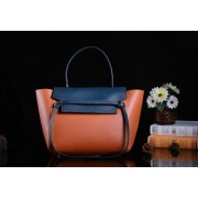 Celine Belt Bag 3345 in Oroginal Brown with Deep Blue Smooth Calfskin VS05124