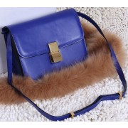 Celine Classic Box Small Flap Bag Calfskin C88007T Blue VS05957