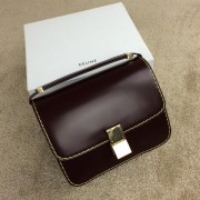 Celine Classic Box Small Flap Bag Smooth Leather C11042 Burgundy VS07860