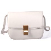 Celine Classic Box Small Flap Bag Smooth Leather C88007C White VS00534