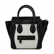 Celine Luggage Micro Bag Horsehair CL88023 Black&White VS08312