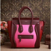 Celine Luggage Micro Boston Bag Original Leather 3307 Rose&Burgundy&Wine VS04226