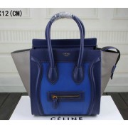 Celine Luggage Micro Tote Bag Original Leather C3308M Blue&Royal&Grey VS08794