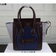 Celine Luggage Micro Tote Bag Original Leather C3308M Royal&Burgundy&Grey VS05282