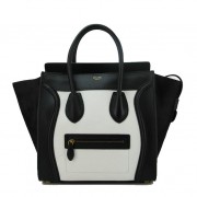 Celine Luggage Mini Bag Horsehair CL88022 Black&White VS08315