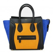 Celine Luggage Mini Bag Horsehair CL88022 Yellow&Blue&Black VS03369