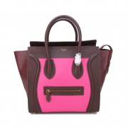 Celine Luggage Mini Bag Original Leather CL88022 Rosy&Wine VS05109