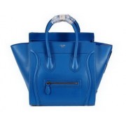 Celine Luggage Mini Boston Tote Bag Ferrari Leather CL3308 Blue VS04152