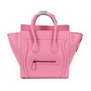 Celine Luggage Mini Boston Tote Bag Ferrari Leather CL3308 Pink VS02985