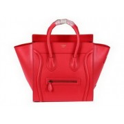 Celine Luggage Mini Boston Tote Bag Ferrari Leather CL3308 Red VS09542