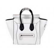 Celine Luggage Mini Boston Tote Bag Ferrari Leather CL3308 White VS09079