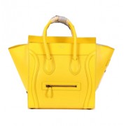 Celine Luggage Mini Boston Tote Bags Calfskin Leather CL3308 Yellow VS02530