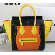 Celine Luggage Mini Tote Bag Original Leather Ci3308 Orange&Yellow&Black VS07391