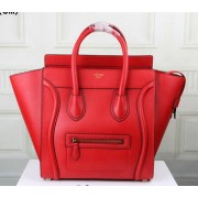 Celine Luggage Mini Tote Bag Original Leather Ci3308 Red VS03657