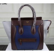 Celine Luggage Mini Tote Bag Original Leather Ci3308 Royal&Burgundy&Gray VS03681