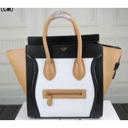 Celine Luggage Mini Tote Bag Original Leather Ci3308 White&Apricot&Black VS03377
