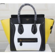 Celine Luggage Mini Tote Bag Original Leather CTS3308 White&Black&Yellow VS03069