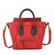 Celine Luggage Nano Bag Grainy Leather CL88029 Red VS00171