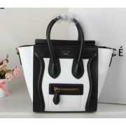 Celine Luggage Nano Bag Original Leather C3308S Black&White VS03697
