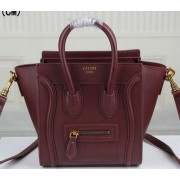 Celine Luggage Nano Bag Original Leather C3308S Burgundy VS08129