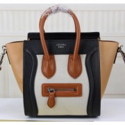 Celine Luggage Nano Bag Original Leather CT3308S White&Black&Apricot VS08120
