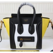 Celine Luggage Nano Bag Original Leather CT3308S White&Black&Yellow VS03548